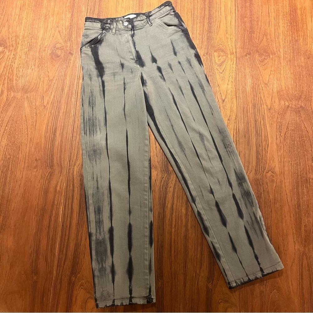 Wilfred Aritzia Black and Green Straight Leg Tie Dye Jeans (Kelsey Pant)